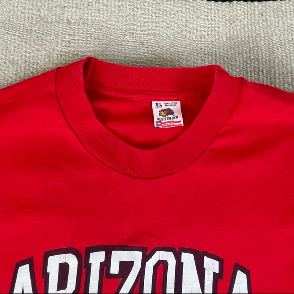 Vintage University Arizona Wildcats Football Single Stitch T Shirt Tee XL Red - Picture 4 of 9